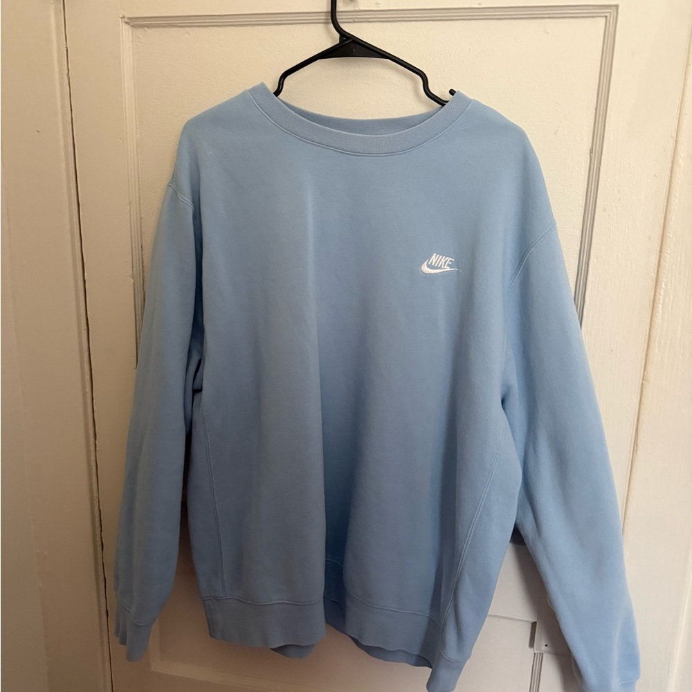 Nike Men's Light Blue Crewneck Sweater
